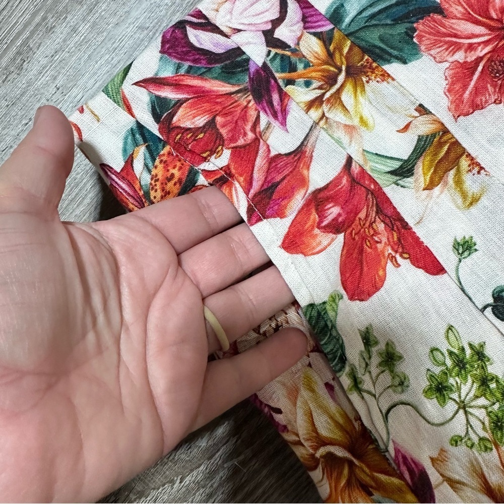 NEW LANHTROPY culotte linen pants in Full Bloom Print Small NWT wide leg - Picture 14 of 14